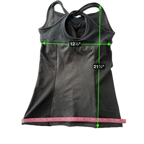 Cynthia Rowley Black Shimmer Active Tank Top Built-In Bra XS - Picture 6 of 15